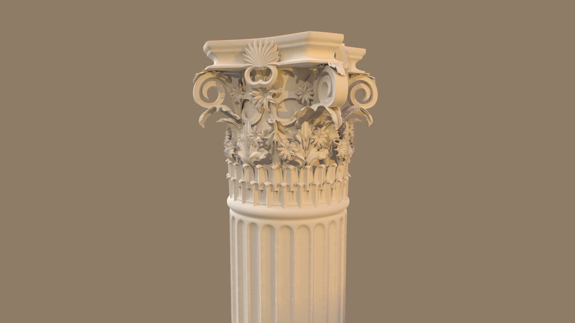Il capitello della colonna ornamentale visto da un'altra angolazione