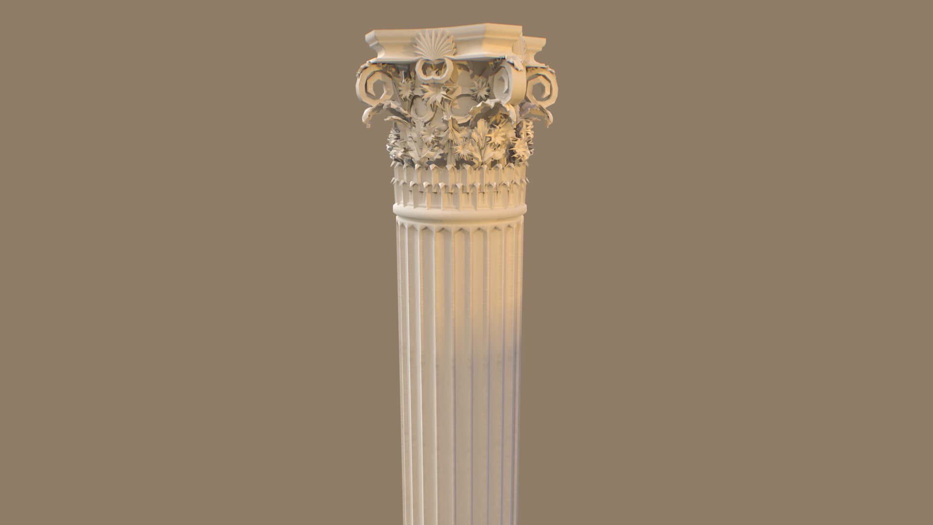 Un'ulteriore vista della colonna ornamentale in 3D